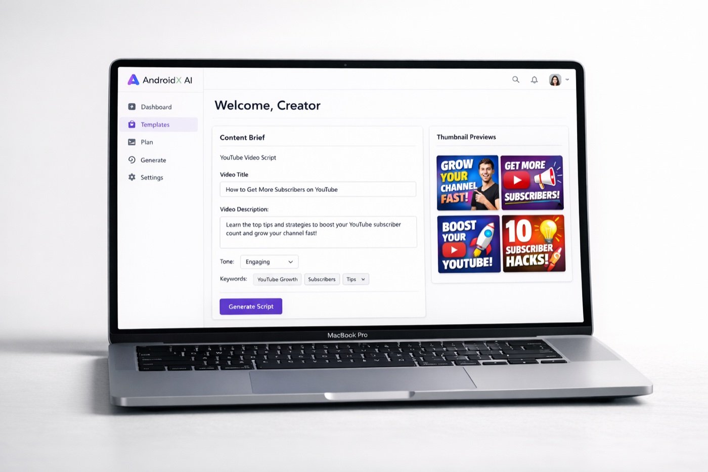 AndroidX AI creator workspace