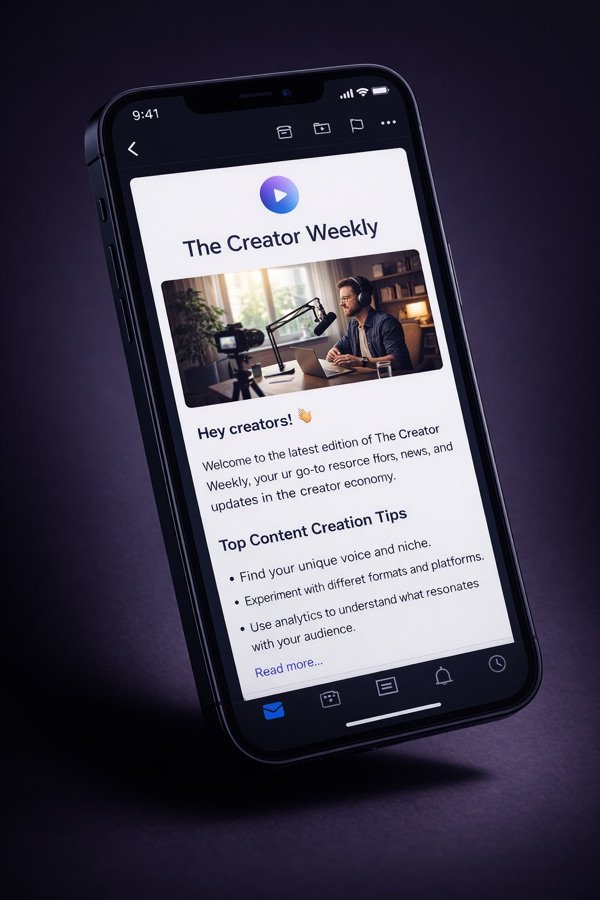 Creator newsletter on mobile