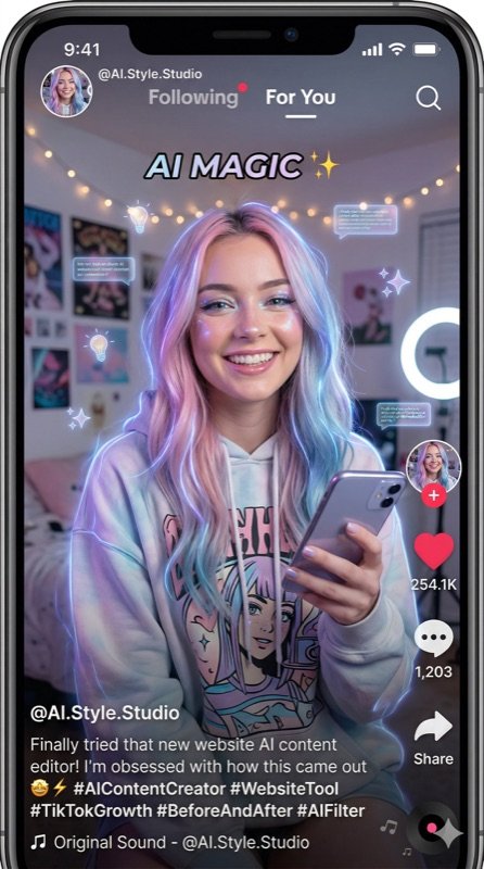 TikTok creator using AndroidX AI