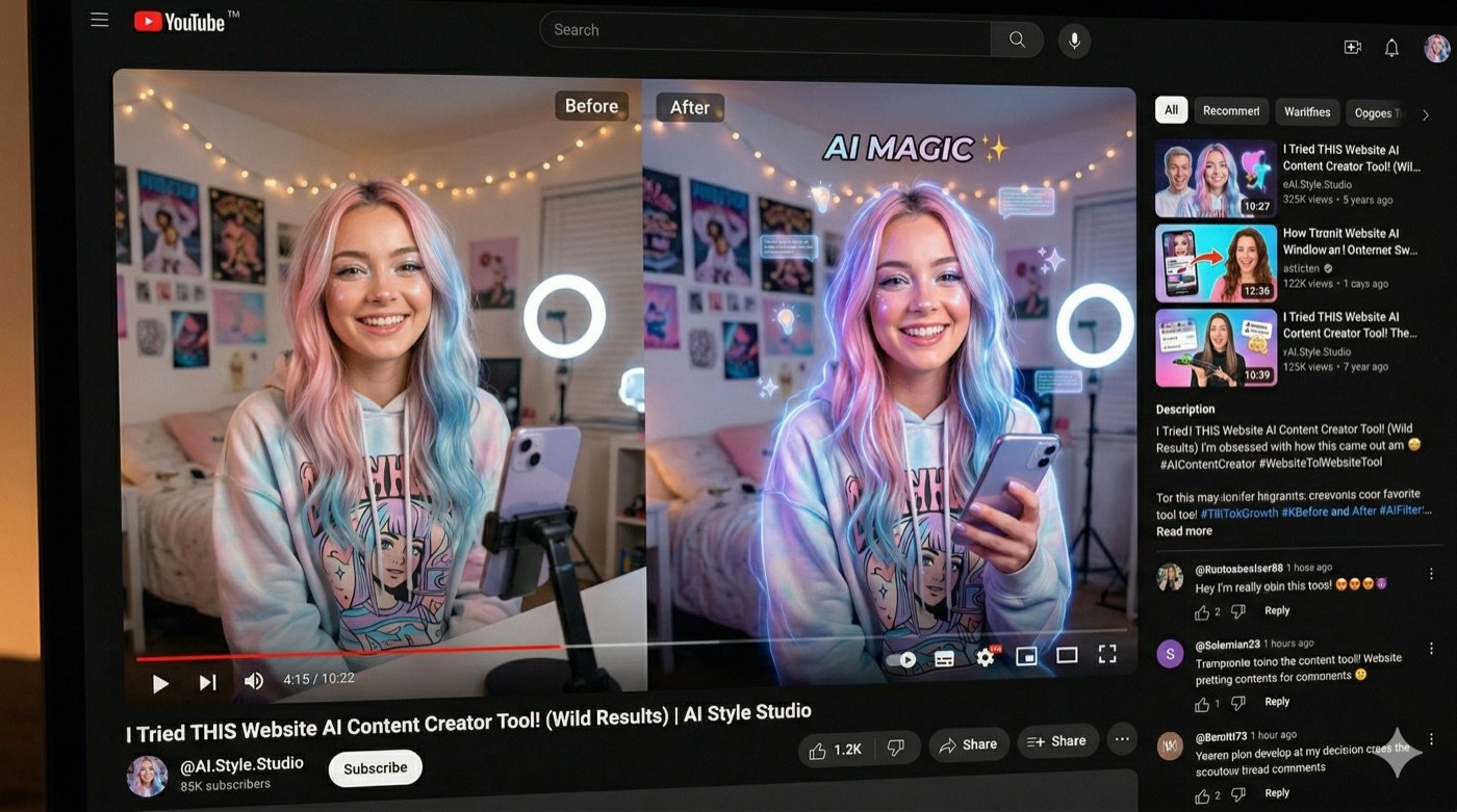 YouTube creator using AndroidX AI content tools